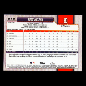 Troy Melton RC 2026 Topps Rookie Tigers