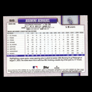 Warming Bernabel RC 2026 Topps Rookie Rockies