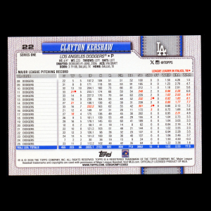 Clayton Kershaw 2026 Topps Dodgers