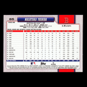 Masataka Yoshida 2026 Topps Red Sox