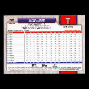 Jacob deGrom 2026 Topps Rangers