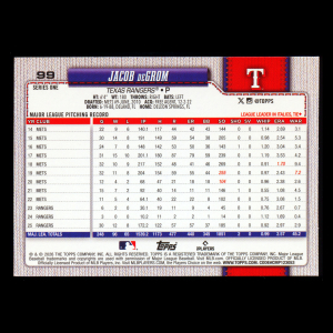 Jacob deGrom 2026 Topps Rangers