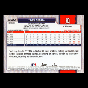 Tarik Skubal 2026 Topps Tigers