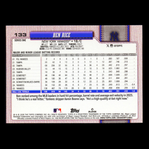 Ben Rice 2026 Topps Yankees