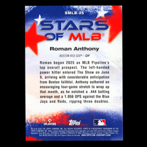 Roman Anthony RC 2026 Topps Stars of MLB Rookie Red Sox