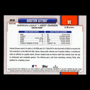 Houston Astros 2026 Topps Team Card Astros