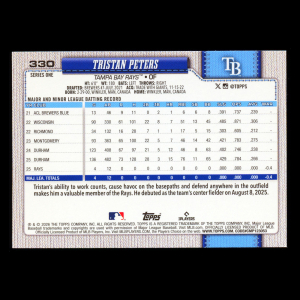 Tristan Peters RC 2026 Topps Rookie Rays