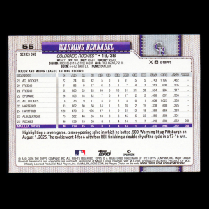 Warming Bernabel RC 2026 Topps Rookie Rockies