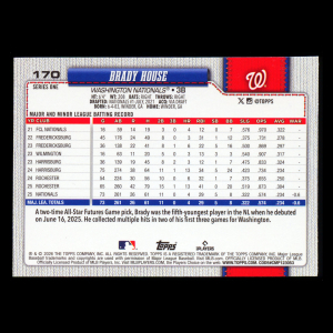 Brady House RC 2026 Topps Rookie Nationals
