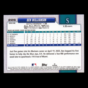 Ben Williamson 2026 Topps Pink Holo Foil Mariners