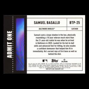 Samuel Basallo 2026 Topps Big Ticket Players Orioles