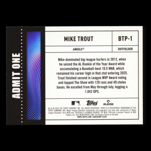 Mike Trout 2026 Topps Big Ticket Players Angels