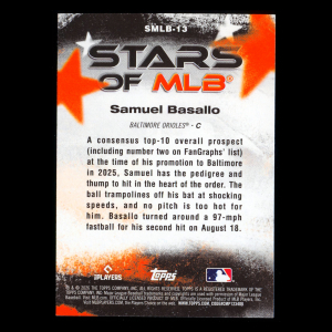 Samuel Basallo RC 2026 Topps Stars Of MLB Rookie Orioles