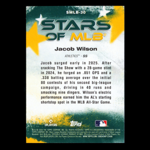 Jacob Wilson 2026 Topps Stars Of MLB Athletics