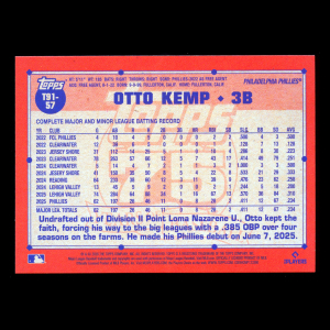 Otto Kemp RC 2026 Topps '91 Topps Crackle Foil Rookie Phillies