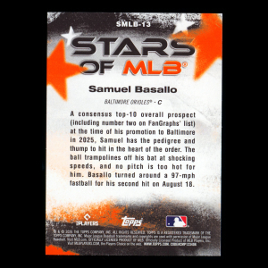 Samuel Basallo RC 2026 Topps Stars Of MLB Rookie Orioles
