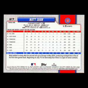 Matt Shaw 2026 Topps All-Star Rookie Cubs