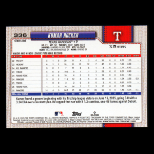 Kumar Rocker 2026 Topps Future Stars Rangers