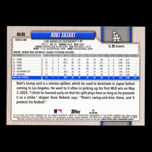 Roki Sasaki 2026 Topps Future Stars Dodgers