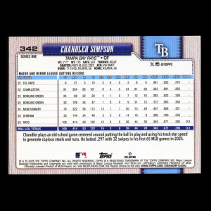 Chandler Simpson 2026 Topps Future Stars Rays