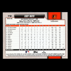 Coby Mayo 2026 Topps Future Stars Orioles