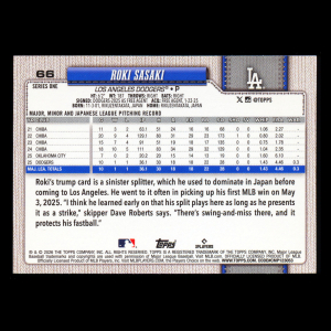 Roki Sasaki 2026 Topps Future Stars Dodgers