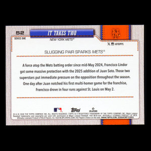 Francisco Lindor 2026 Topps Combo Card Mets