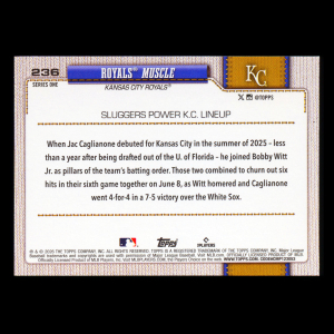 Jac Caglianone RC 2026 Topps Combo Card Rookie Royals