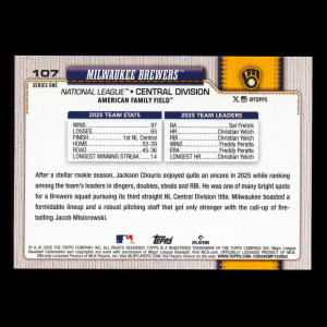 Milwaukee Brewers 2026 Topps Team Card Brewers