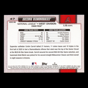 Arizona Diamondbacks 2026 Topps Team Card Diamondbacks