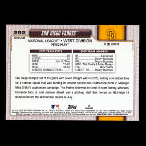 San Diego Padres 2026 Topps Team Card Padres