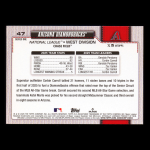 Arizona Diamondbacks 2026 Topps Team Card Diamondbacks