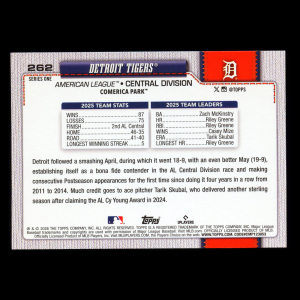 Detroit Tigers 2026 Topps Team Card Tigers
