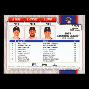 Fried - Crochet - Rodn 2026 Topps League Leaders Yankees - Red Sox - Yankees