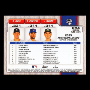 Wilson - Judge - Bichette 2026 Topps Leaders Athletics - Yankees - Blue Jays