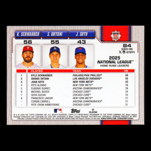 Ohtani - Schwarber - Soto 2026 Topps League Leaders Dodgers - Phillies - Mets