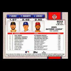 Yamamoto - Skenes - Snchez 2026 Topps Leaders Dodgers - Pirates - Phillies