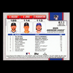 Pasquantino - Raleigh - Judge 2026 Topps Leaders Royals - Mariners - Yankees