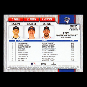 Skubal - Crochet - Brown 2026 Topps League Leaders Tigers - Red Sox - Astros