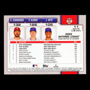 Alonso - Kyle Schwarber - Soto 2026 Topps League Leaders Mets - Phillies - Mets
