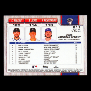 Pasquantino - Raleigh - Judge 2026 Topps Leaders Royals - Mariners - Yankees