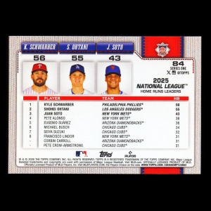 Ohtani - Schwarber - Soto 2026 Topps League Leaders Dodgers - Phillies - Mets