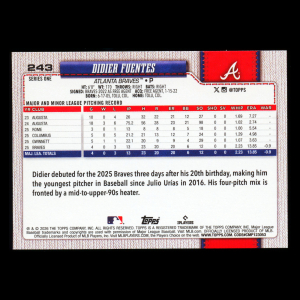 Didier Fuentes RC 2026 Topps Rookie Braves