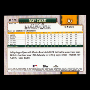 Colby Thomas RC 2026 Topps Rookie Athletics