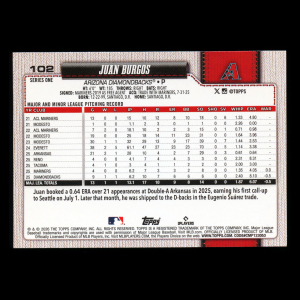Juan Burgos RC 2026 Topps Rookie Diamondbacks