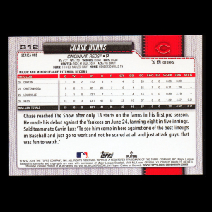 Chase Burns RC 2026 Topps Rookie Reds