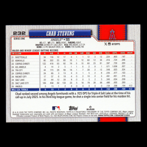Chad Stevens RC 2026 Topps Rookie Angels