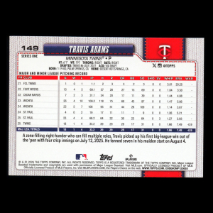 Travis Adams RC 2026 Topps Rookie Twins
