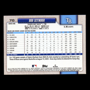 Bob Seymour RC 2026 Topps Rookie Rays