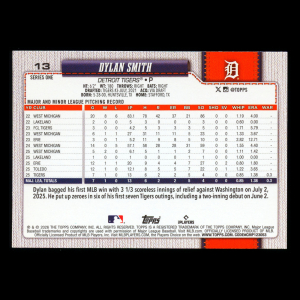 Dylan Smith RC 2026 Topps Rookie Tigers